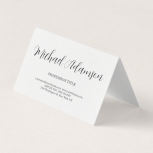 Klassieke Elegante Plain Eenvoudige Witte Minimali Visitekaartjes