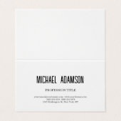 Klassieke Elegante Plain Eenvoudige Witte Minimali Visitekaartjes (Buitenkant ongevouwen)