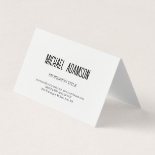 Klassieke Elegante Plain Eenvoudige Witte Minimali Visitekaartjes