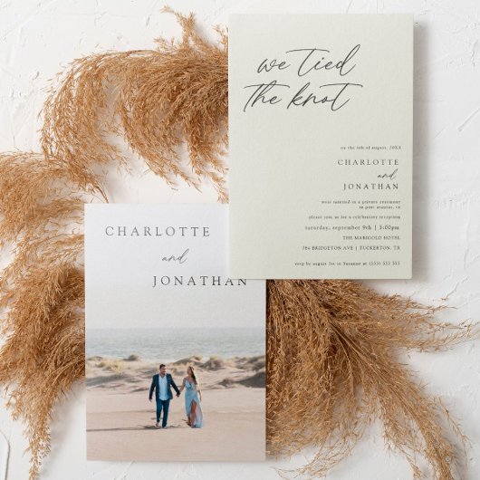 Klassieke elegante receptie alleen elegante wedden kaart