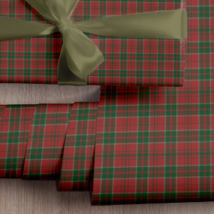 Klassieke elegante rode geruite tartan kerstcadeau cadeaupapier