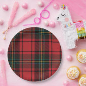 Klassieke Elegante Rode Tartan Kerstvakantie Papieren Bordje (Feest)