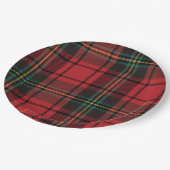 Klassieke Elegante Rode Tartan Kerstvakantie Papieren Bordje (Gekanteld)