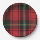 Klassieke Elegante Rode Tartan Kerstvakantie Papieren Bordje (Voorkant)