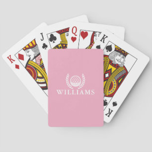 Klassieke Elegante Roze Gepersonaliseerde Naam Mon Pokerkaarten