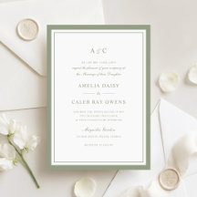 Klassieke Elegante Saliegroene Rand Frame Bruiloft