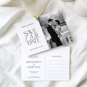 Klassieke Elegante Save Our Date Foto Ansichtkaart Briefkaart