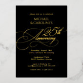 Klassieke Elegante Script 25e Trouwdag Folie Uitnodiging (Voorkant)