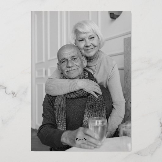 Klassieke Elegante Script 50ste Huwelijksverjaarda Folie Uitnodiging (Achterkant)