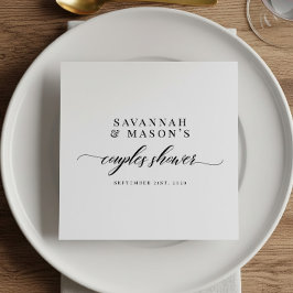 Klassieke Elegante Script Bruidsparen Bruidsjonker Servet