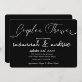 Klassieke Elegante Script Koppel Shower Uitnodigin Kaart (Voorkant / Achterkant)