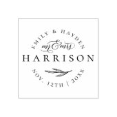 Klassieke elegante Script Mr & Mrs Wedding Date Rubberstempel (Afrduk)