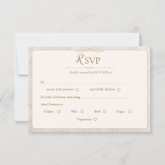 Klassieke Elegante Trouw-RSvp Kaart- Minimaal ivoo RSVP Kaartje