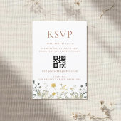 Klassieke Elegante Wilde Bloemen Bruiloft QR code RSVP Kaartje
