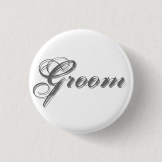 Klassieke, elegante witte en grijze bruidegom knoo ronde button 3,2 cm