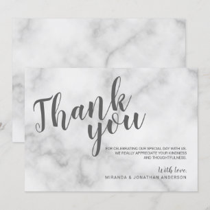 Klassieke Elegante Witte Marmeren Huwelijks Dank J Kaart