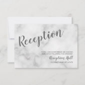 Klassieke Elegante Witte Marmeren Huwelijksrecepti Kaart (Voorkant)