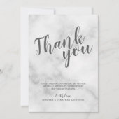 Klassieke Elegante Witte Marmeren Trouw Dank Je Kaart (Voorkant)