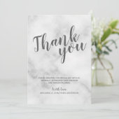 Klassieke Elegante Witte Marmeren Trouw Dank Je Kaart (Staand voorkant)