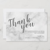 Klassieke Elegante Witte Marmeren Trouw Dankjewel Kaart (Voorkant)
