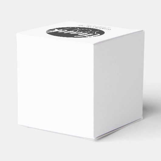 Klassieke Elegante Zwarte Cirkel Dank u Bruiloft Bedankdoosjes (Achterkant)