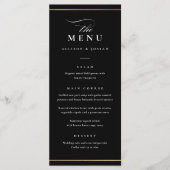 Klassieke Elegante Zwarte en Witte Bruiloft Menu (Voorkant)