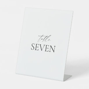 Klassieke elegante zwarte witte bruiloft Tafelnumm Reclamebord Met Voetstuk
