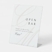 Klassieke Elegantie Calligrafie Monogram Open Bar Reclamebord Met Voetstuk (Voorkant)