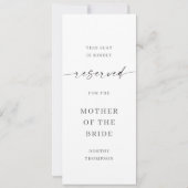 Klassieke elegantie gereserveerde stoel label sjab save the date (Achterkant)