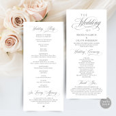 Klassieke Elegantie Grijs Script Huwelijksceremoni Programma