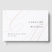 Klassieke Elegantie Kalligrafie Monogram Bruiloft Gastenboek (Voorkant)