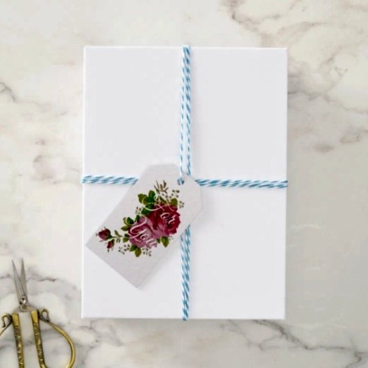 Klassieke Elegantie met Koolroos Cadeaulabel