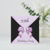 Klassieke Elegantie Paarse & Zwarte 55e Verjaardag Kaart (Staand voorkant)