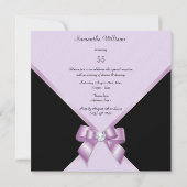 Klassieke Elegantie Paarse & Zwarte 55e Verjaardag Kaart (Achterkant)