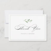 Klassieke elegantie script Eenvoudig groen bedankt (Voorkant)