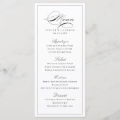 Klassieke elegantie script eenvoudige bruiloft menu (Voorkant)
