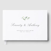 Klassieke elegantie script Simple Greenery Wedding Gastenboek (Voorkant)