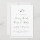 Klassieke elegantie script Simple Greenery Wedding Kaart (Voorkant)