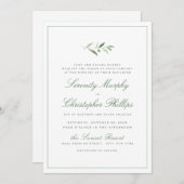 Klassieke elegantie script Simple Greenery Wedding Kaart (Voorkant / Achterkant)