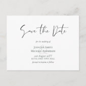Klassieke Elegantie Witte Script Save the Date Bud Briefkaart (Voorkant)