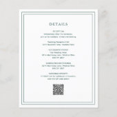 Klassieke Emerald Green Budget Huwelijksuitnodigin Flyer (Achterkant)