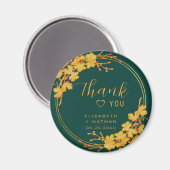 Klassieke Emerald Green & Gold Weddenschap Harteli Magneet (Voorkant / Achterkant)