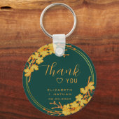 Klassieke Emerald Green & Gold Weddenschap Harteli Sleutelhanger (Achterkant)