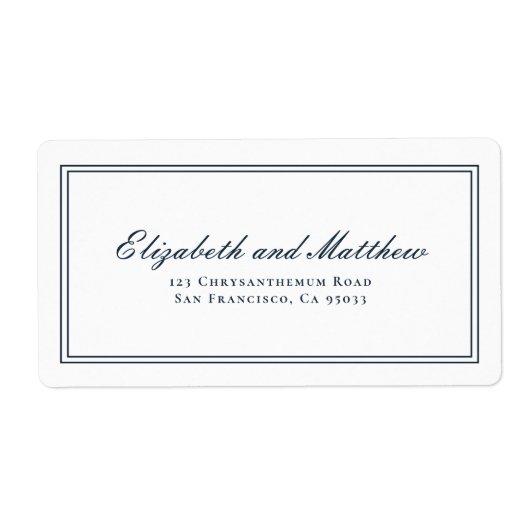 Klassieke en eenvoudige e-legant weduwomkeeradres etiket (Voorkant)