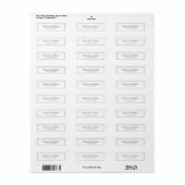 Klassieke en eenvoudige e-legant weduwomkeeradres etiket (Full Sheet)
