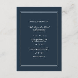 Klassieke en eenvoudige huwelijksreceptie informatiekaartje