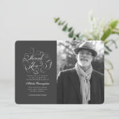 Klassieke en eenvoudige kalligrafie Foto Memorial Bedankkaart (Staand voorkant)