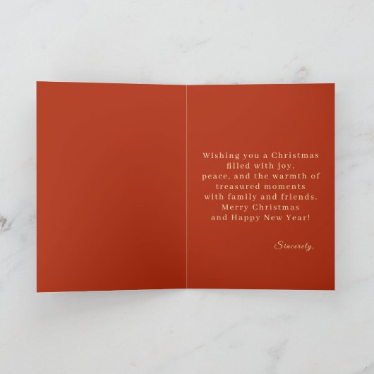 Klassieke en warme kerstmis feestdagen kaart (Binnen)