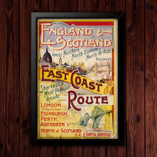 Klassieke Engeland & Schotland Spoor Reclame Poster