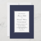 Klassieke eslegance Simple Navy Blue Wedding Kaart (Voorkant)